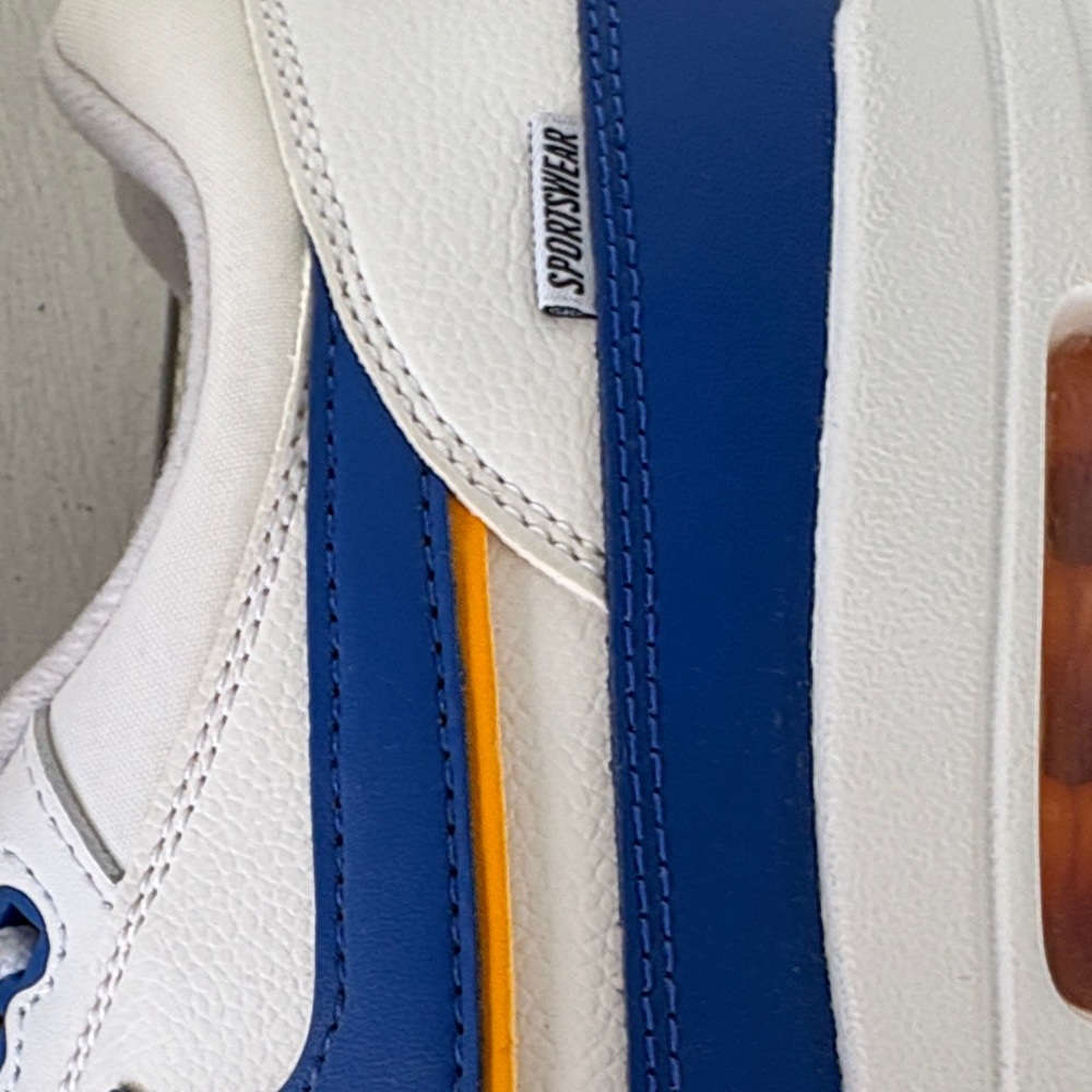 Nike Men's Sneakers in White, Blue, and Yellow - Picture 4 of 10